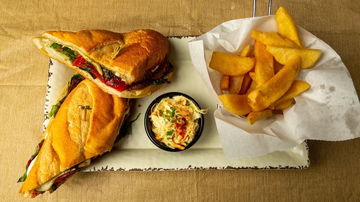 Eggplant Italiano Sandwich.